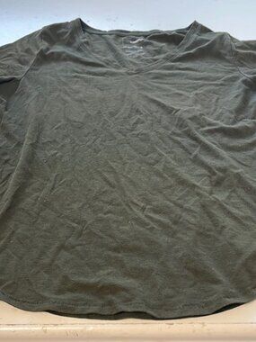 Sonoma Small The Everday Tee Green Short Sleeve V Neck Basic T Shirt